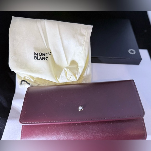 Montblanc Burgundy Leather Wallet - Picture 1 of 12
